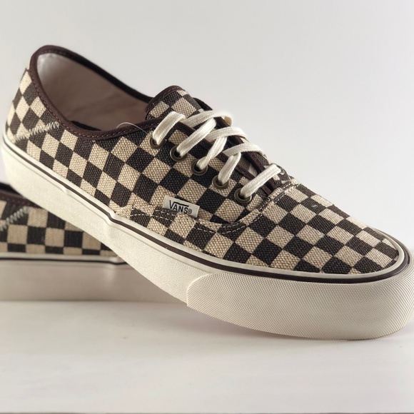 distressed checkerboard vans